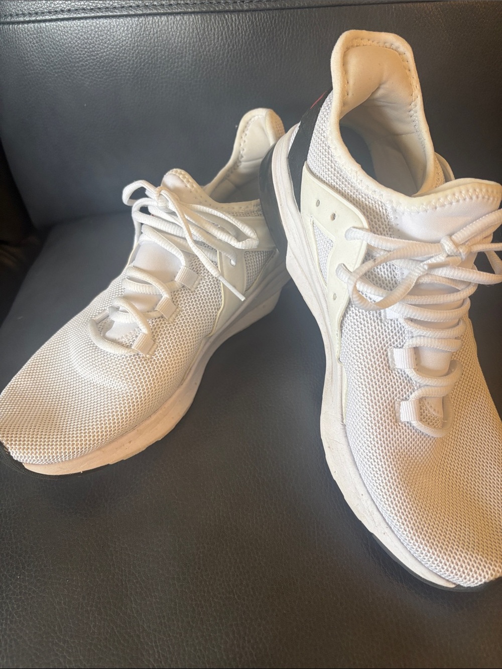 Puma White Mesh Athletic Sneakers